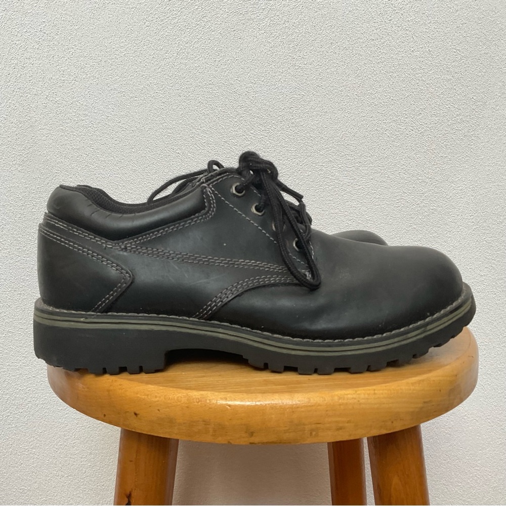 State Street Black Stitched Round Toe Laced Shoes Size 9 Men's Work Career